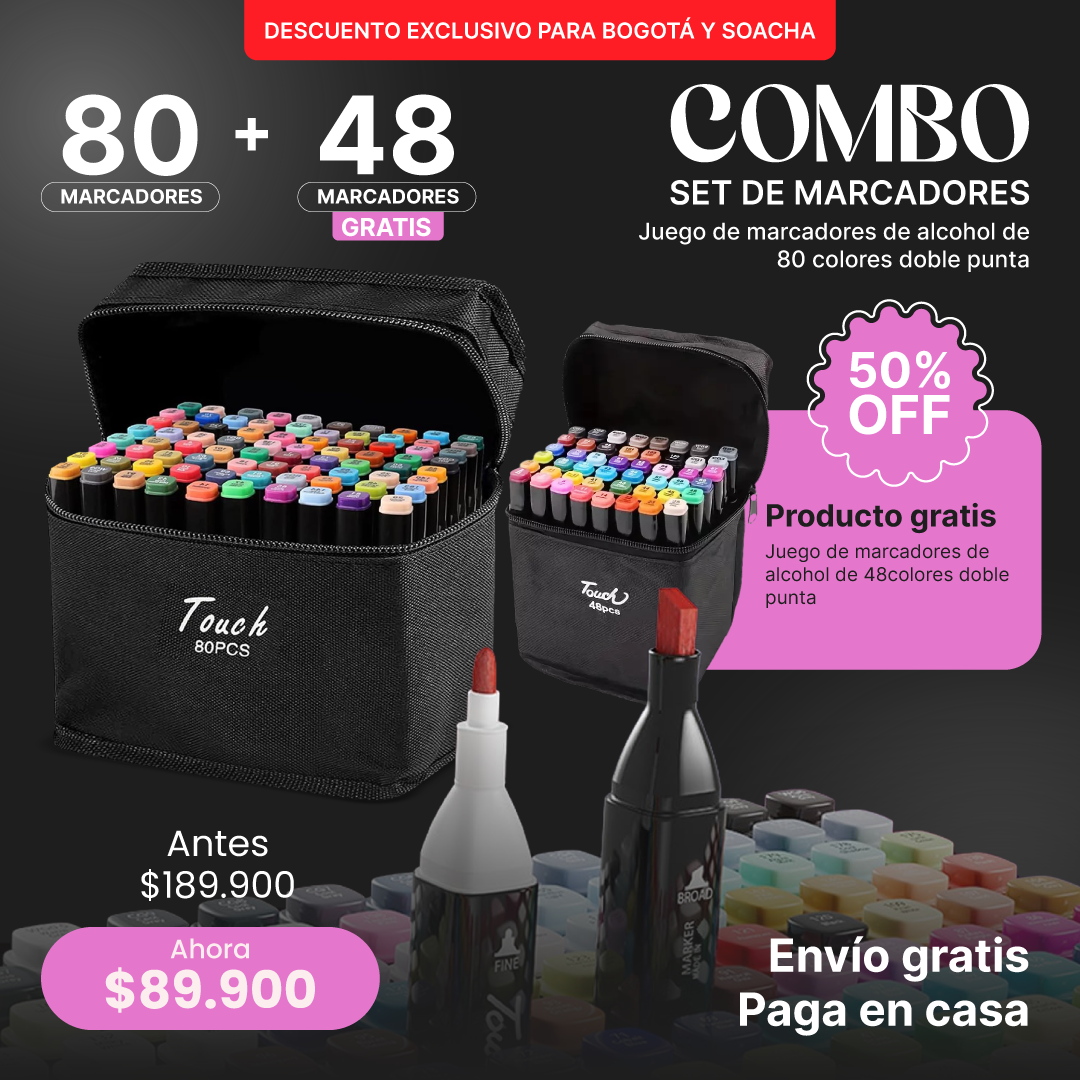 Combo: Set de marcadores x80unds y x48unds (Bog)