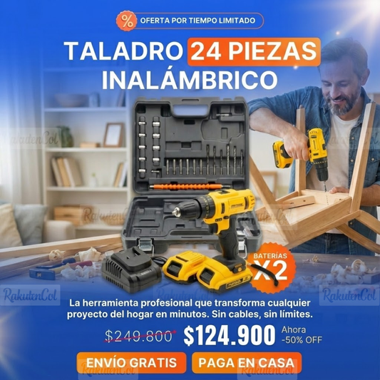 Taladro 24 piezas inalámbrico