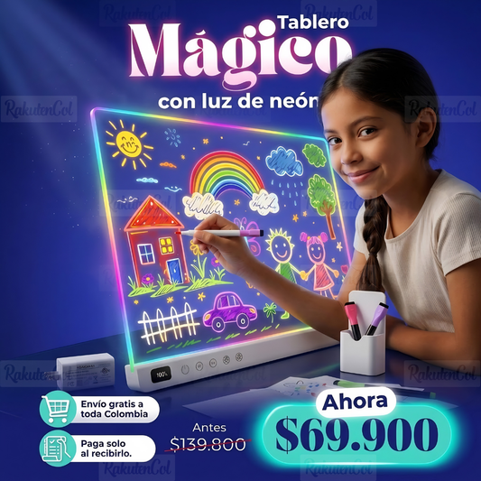 Tablero Luz Led Pizarra Acrílica