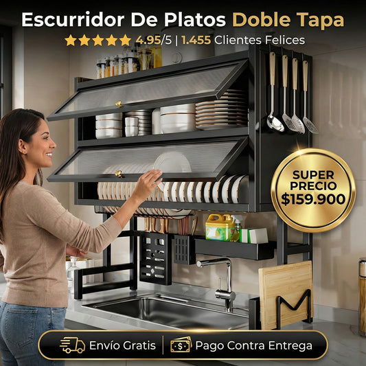 Escurridor De Platos Doble Tapa 65cm