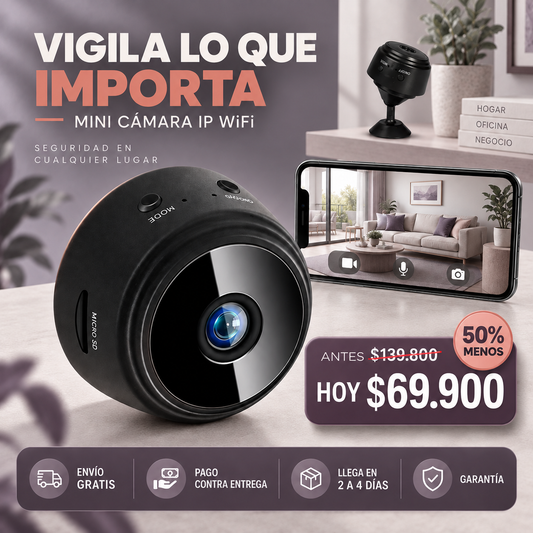 Cámara Mini Espía Ip Wifi Monitoreo En Tiempo Real Micrófono Color Negro