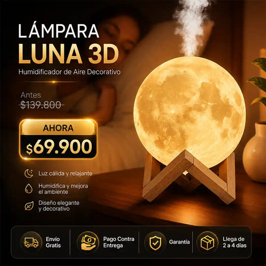 LÁMPARA LUNA 3D Y DIFUSOR DE AROMA