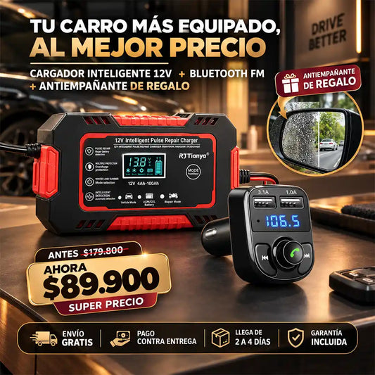 REINICIADOR DE BATRIAS + CAR BLUETHOO REGALO ANTIEMPAÑANTE
