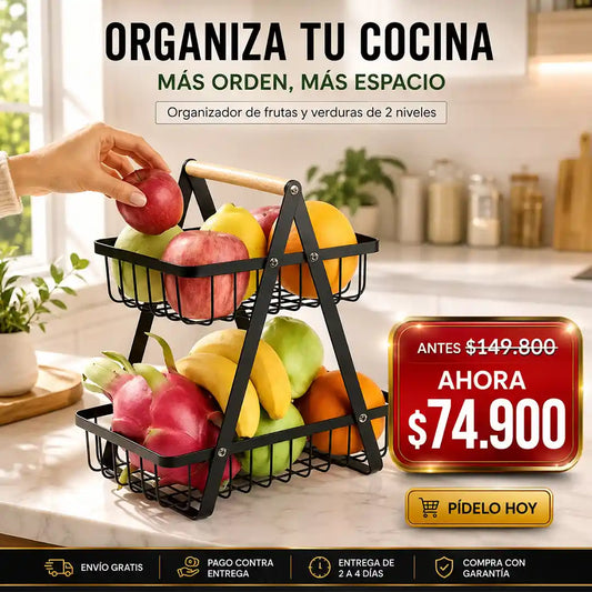 Organizador Almacenador Estante Frutas Y Verduras 2 Niveles