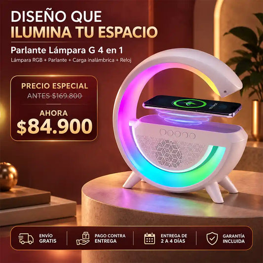 Parlante Lampara G Cargador Inalámbrico
