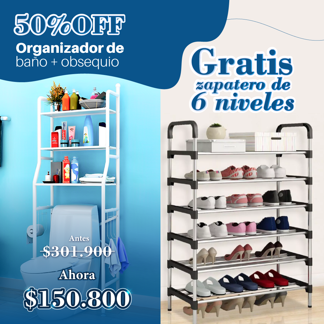 Combo: Estante De Baño + Organizador Zapatos 6 niveles